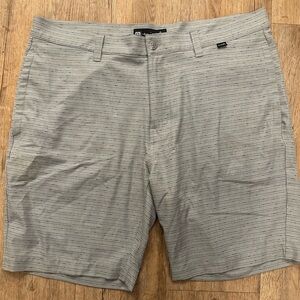 Travis Mathew Men's Light Gray Pinstripe Shorts